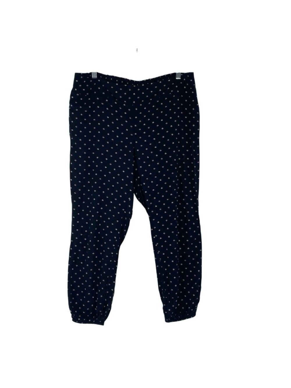 The Nines by Hatch Maternity Size M Black Printed Smocked Waist Pants Rayon